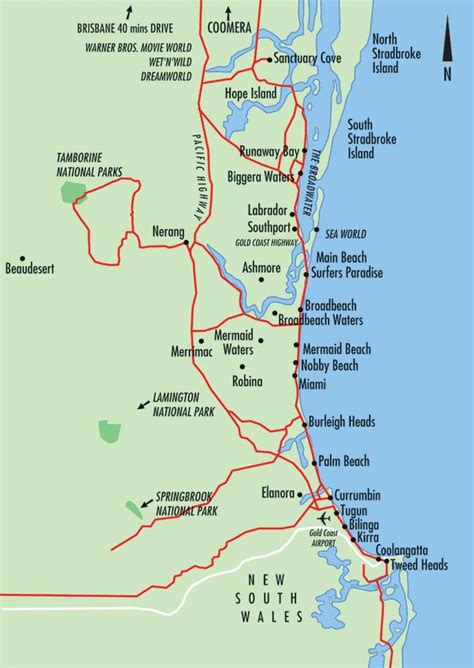 Karte von brisbane, australien googlekarte. Gold Coast map - Gold Coast australia map (Australia)