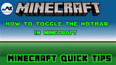 Minecraft Quick Tips How To Toggle The Hotbar In Game Mcbe 171