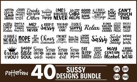 Sassy Svg Bundle Svg Sassy Quotes Svg Graphic By Patternfeed · Creative Fabrica