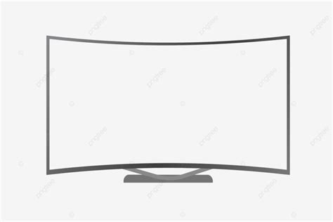 Isolated Vector Dark Grey Curved Borderless Television Display White