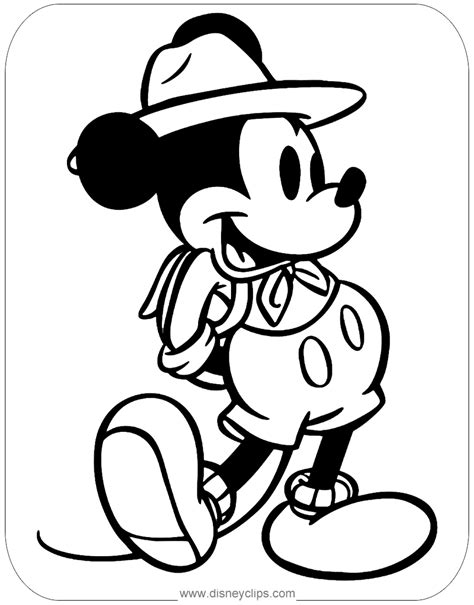 Get crafts, coloring pages, lessons, and more! Classic Mickey Mouse Coloring Pages (2) | Disneyclips.com