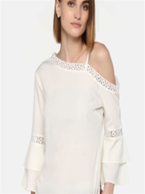 Buy La Loft Women Off White Solid One Shoulder Top Tops For Women