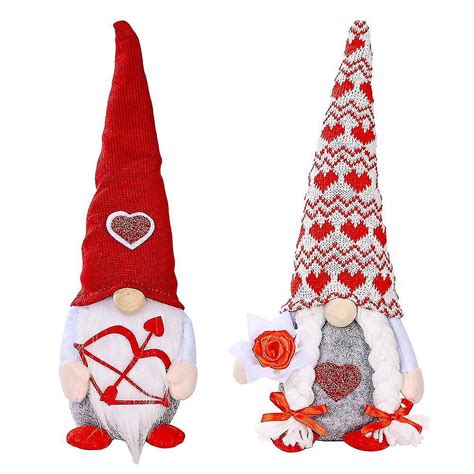 2pcs valentine plush gnomes table decoration faceless doll home party ornament 買物