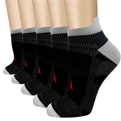 5 Pairs Copper Compression Ankle Socks Women And Men Sport Plantar