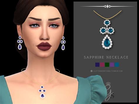Sapphire Necklace Glitterberry Sims On Patreon Necklace Sapphire