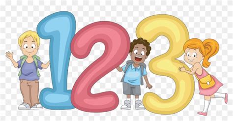 Cartoon Kids With 123 Numbers Vector Image Royalty Free Svg Clip Art
