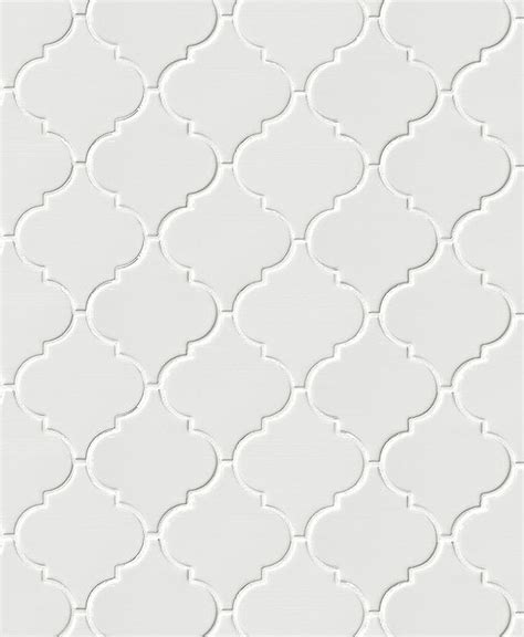 White Ceramic Arabesque Mosaic Backsplash Tile