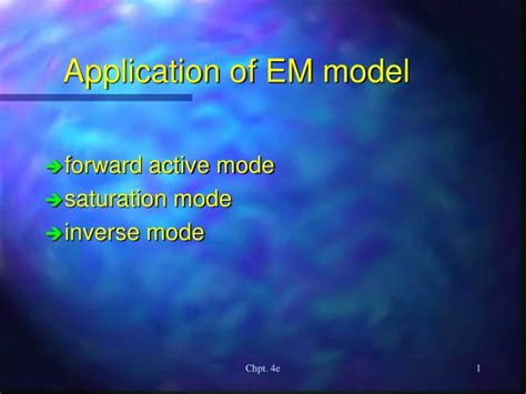 Ppt Application Of Em Model Powerpoint Presentation Free Download