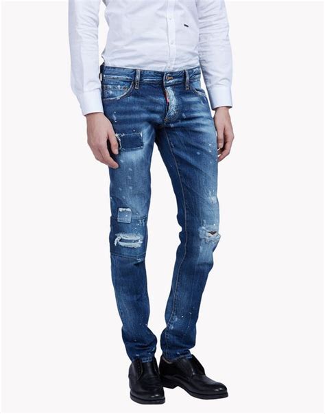 Dsquared2 Mens Jeans Skinny Regular Distressed Official Store