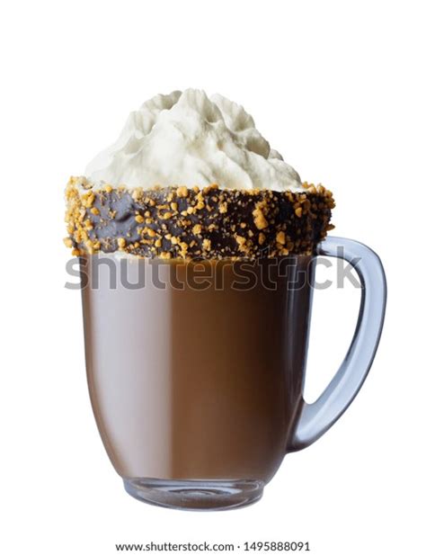 Mug Cappuccino Whipped Cream Mug Chocolate Stock Photo 1495888091