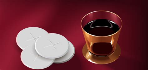 Sacramental Un Pan Y Vino Durante El Eucaristía Santo Comunión En El