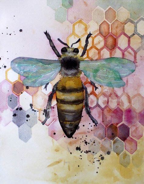 Bee And Beehive Art Home Decor Bee Art Bee Painting Art