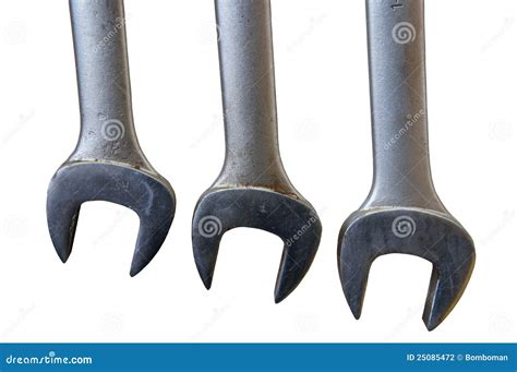 Three Used Wrench Isolated Stock Photo Image Of Objects 25085472
