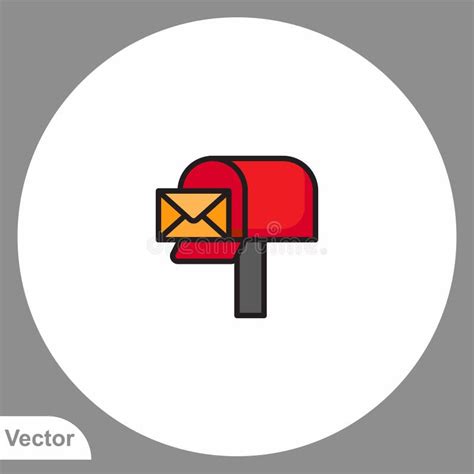 Mailbox Vector Icon Sign Symbol Stock Vector Illustration Of Design