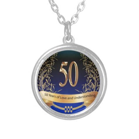 These customizable anniversary gifts are a great way to say i love you without breaking the bank. Elegant 50th Wedding Anniversary Gifts Round Pendant ...