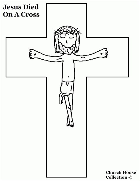 Coloring Sheet Jesus On The Cross Clip Art Library