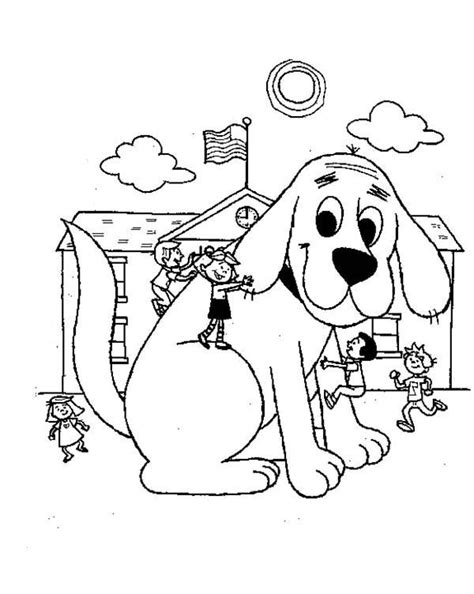 Clifford The Big Red Dog Is In Emilys School Coloring Page Coloring Sun