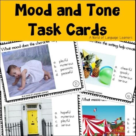 Mood And Tone Task Cards Made By Teachers