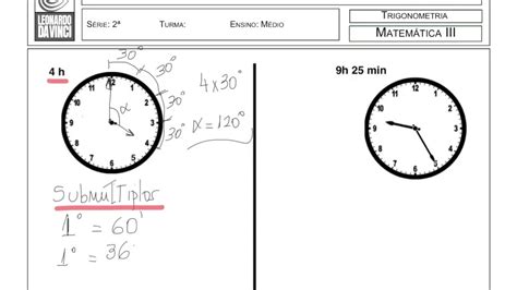 ângulos No Relógio Exercícios Resolvidos