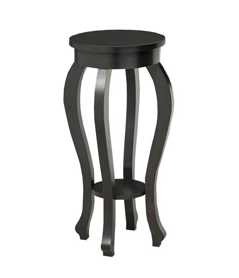 Brassex Inc Abby Traditional Round Plant Stand Table In Dark Cherry Urban Cali