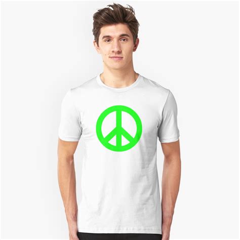 Bright Green Peace Sign Symbol T Shirt By Popculture Redbubble