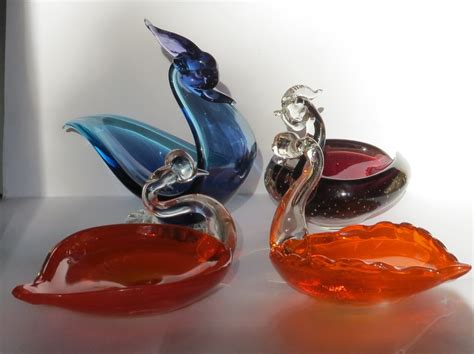 Murano Glass Bird Swan Bowls Collectors Weekly