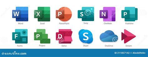 Set Icons Of Microsoft Office Illustration Megapixl