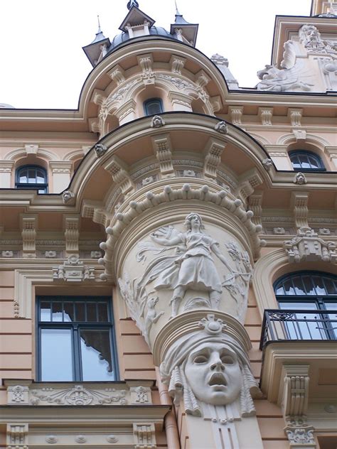 Free Art Nouveau Architecture Riga Latvia 2 Stock Photo