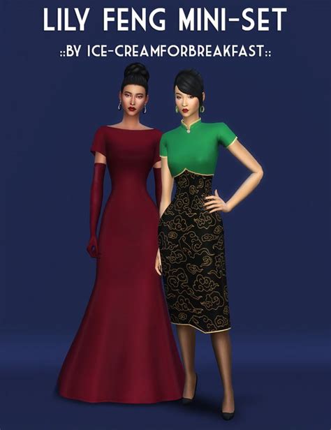 July 2022 Lily Feng Mini Set Ice Creamforbreakfast Sims 4 Dresses