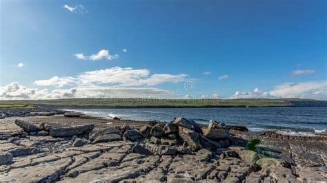 Spectacular Bare Limestone Landscape And Ocean In Doolin Bay With The