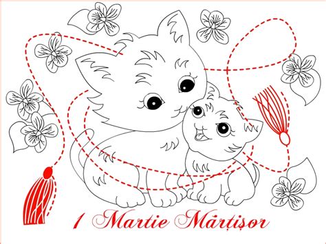 Martisor desen creion / imagini de colorat martisoare gratuit pentru a imprima : Nicole's Free Coloring Pages: 1 Martie Martisor * Desene ...