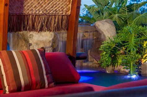 Outdoor Oasis Outdoor Lounge Area Tropical Backyard Tropical Pool