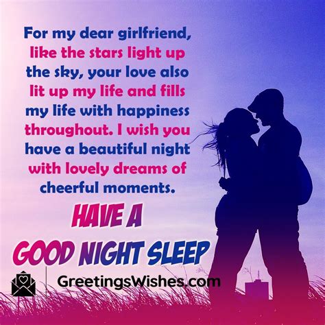 Good Night Messages For Girlfriend Greetings Wishes