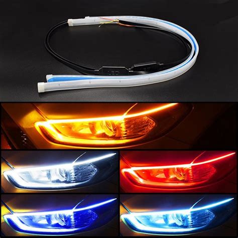 Buy Slim Amber Sequential Flexible Led Drl Strip Headlight Daytime
