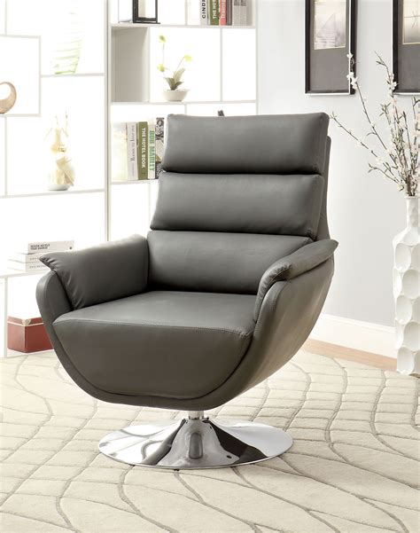 Furniture Of America Contemporary Nina Swivel Accent Chair Home