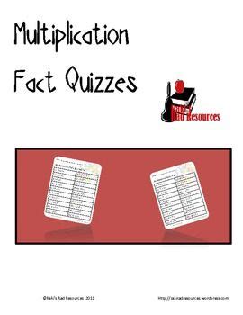 A lot of individuals admittedly had a hard t. Multiplication Fact Quizzes | Multiplication facts, Math ...