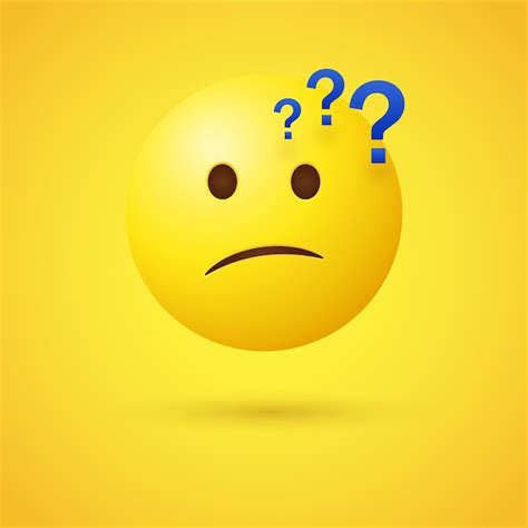 Premium Vector Thinking Emoji Face With Question Mark Symbols Or
