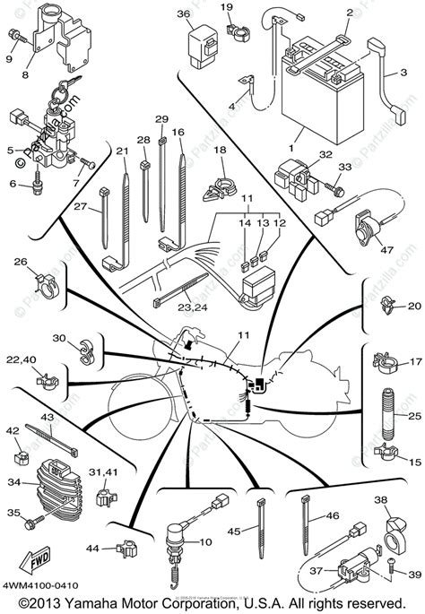 1994 yamaha bracket 1 parts for 75 hp c75tlrs outboard motor. Yamaha Motorcycle 2001 OEM Parts Diagram for Electrical - 2 | Partzilla.com