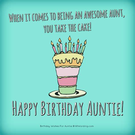 When It Comes To Being An Awesome Aunt You Take The Cake Happy Birthday Auntie Uncle