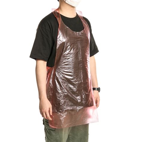 New 100pcs Disposable Plastic Aprons Waterproof Oil Proof Pe Kitchen Personal Protection Cooking