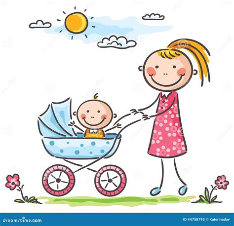 Mother And Baby On A Walk Stock Vector Image 44758793