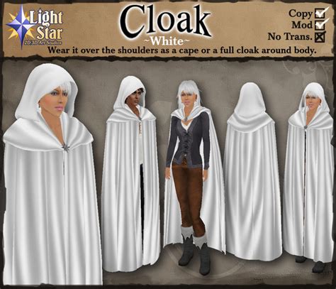 Second Life Marketplace Lightstar Cloak White