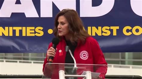 Michigan Gov Gretchen Whitmer Speaks At UAW Rally On First Day Of
