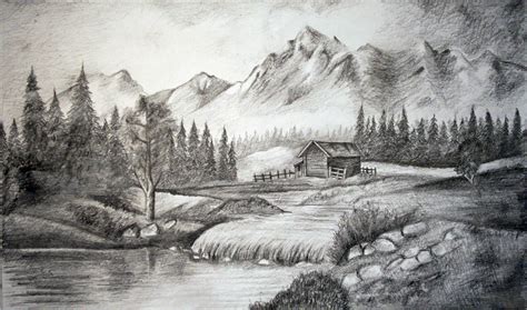 Simple Pencil Sketch Drawing Landscape Sketch Art Drawing