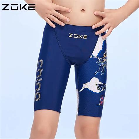 Zoke Boys Swimming Trunk Professional Training Swimwear Kid Swim Shorts