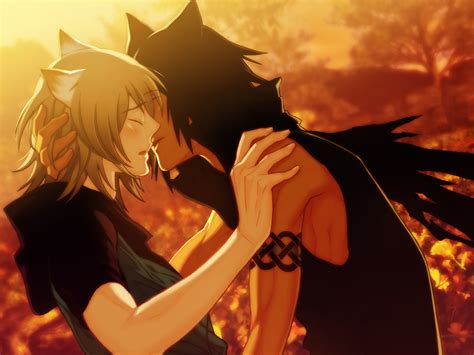 Kissing Nekomimi Yaoi Cat Ears Anime Anime Boys