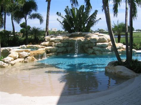 48 Stunning Backyard Beach Pool Design Ideas 14 Beach Entry Pool