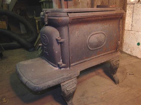 Vintage Cast Iron R J Box Wood Burning Stove