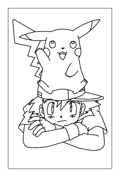 Ash And Pikachu Coloring Pages Pikachu Coloring Page Pokemon