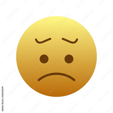 Slightly Frowning Face Emoji Isolated On White Background Sad Face